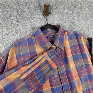 GANT‎ Heritage Twill Plaid Button Down Shirt Mens Large Multicolor